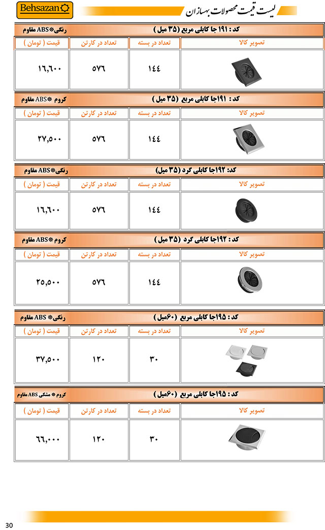 لیست قیمت بهسازان صفحه 30